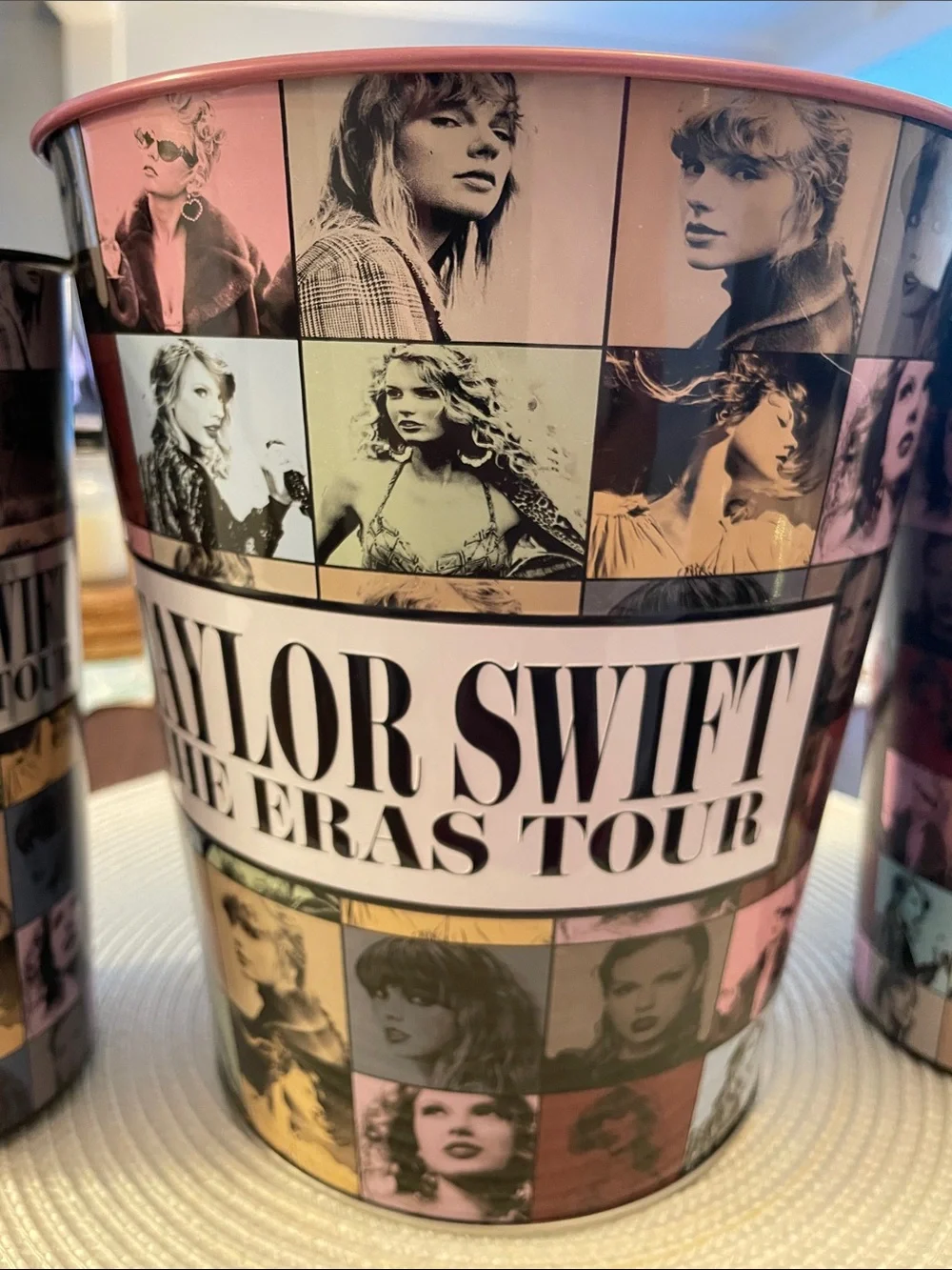 Taylor Swift Pink and Black Eras Tour Popcorn Bucket and Cups Set
